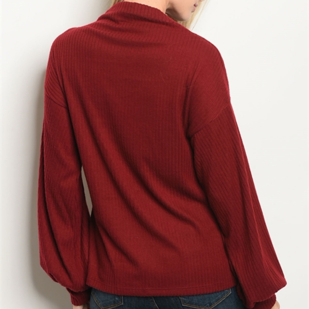Pretty burgundy Knit sweater top @LAST TWO - Picture 3 of 3